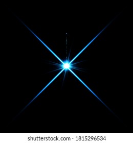 Blue warm color bright lens flare flashes leak for transitions on black background
