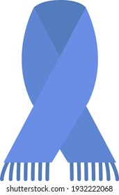 Blue warm scarf, illustration, vector on white background.