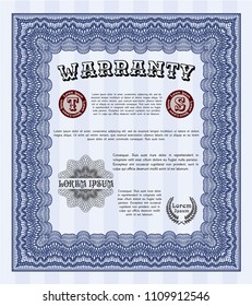  Blue Warranty Certificate template. Customizable, Easy to edit and change colors. With linear background. Modern design. 