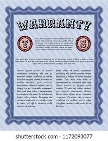 Blue Warranty Certificate template. Customizable, Easy to edit and change colors. Printer friendly. Excellent design. 