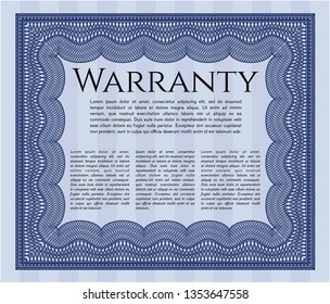 Blue Warranty. Complex background. Customizable, Easy to edit and change colors. Money Pattern. 
