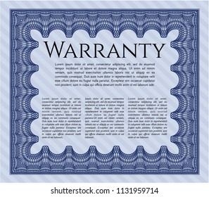 Blue Warranty. Customizable, Easy to edit and change colors. With linear background. Elegant design. 