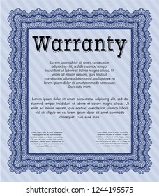 Blue Warranty. Customizable, Easy to edit and change colors. Printer friendly. Excellent design. 