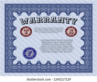 Blue Warranty. Customizable, Easy to edit and change colors. Printer friendly. Perfect design. 
