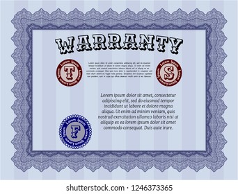 Blue Warranty. Customizable, Easy to edit and change colors. Printer friendly. Perfect design. 