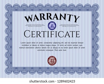 Blue Warranty. Customizable, Easy to edit and change colors. With background. Elegant design. 
