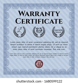 Blue Warranty. Customizable, Easy to edit and change colors. Easy to print. Excellent design. 