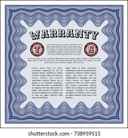 Blue Warranty. Customizable, Easy to edit and change colors. Printer friendly. Retro design. 