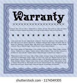 Blue Warranty. Detailed. Easy to print. Elegant design. 