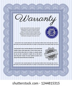Blue Warranty. Good design. Easy to print. Customizable, Easy to edit and change colors. 