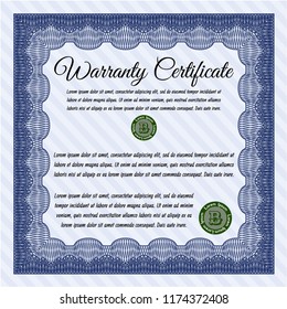 Blue Warranty. With linear background. Elegant design. Customizable, Easy to edit and change colors. 