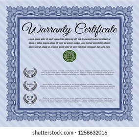 Blue Warranty. Money Pattern. Customizable, Easy to edit and change colors. Easy to print. 