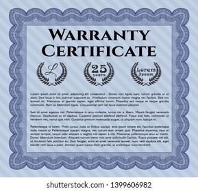 Blue Warranty. Perfect design. Customizable, Easy to edit and change colors. Printer friendly. 