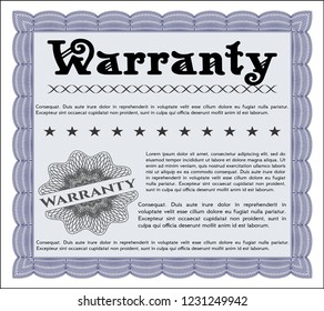 Blue Warranty. Sophisticated design. Detailed. Easy to print. 