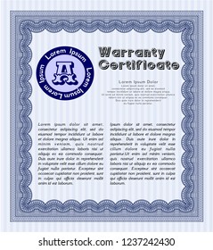 Blue Warranty. Superior design. Customizable, Easy to edit and change colors. Complex background. 