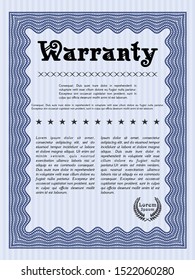 Blue Warranty template. With background. Customizable, Easy to edit and change colors. Cordial design. 