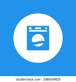 Blue washing machine icon for website design in flat style. Vector illustration, eps10