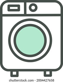 Blue washing machine, illustration, vector on a white background.