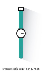 blue watch over white background. colroful design. vector illlustration
