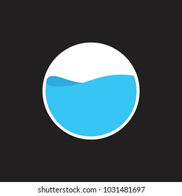 blue water 3d gradient circle logo vector