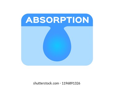 blue water absorption vector icon