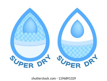 blue water absorption vector icon