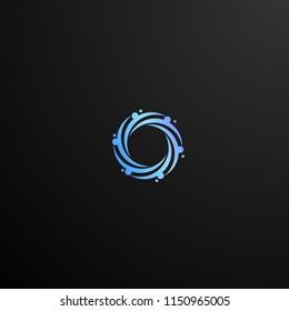 blue water or aqua circle logo concept for drink and food logo company. aqua is symbol beauty, nature, spirit and live. vector logo, symbol, sign, or mark design illustration