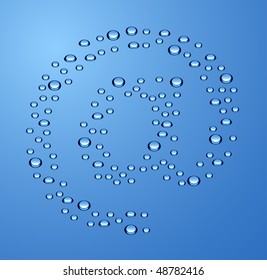 Blue water at. Vector illustration.