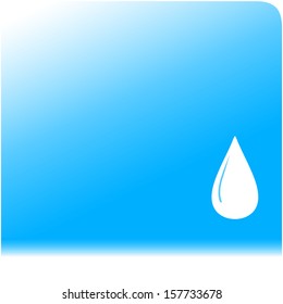 blue water background with drop silhouette 