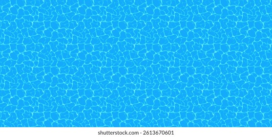 Blue water background. Blue ripples pattern. Water pool texture bottom background. Vector illustration.