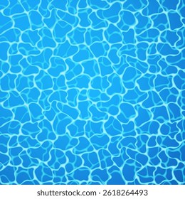 Blue water background. Seamless blue ripples pattern. Water pool texture bottom background. Vector illustration.