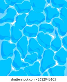 Fundo de água azul. Turquesa brilhante ondulou água. Piscina, ilustração vetorial abstrata de verão, textura. Ondulação. 