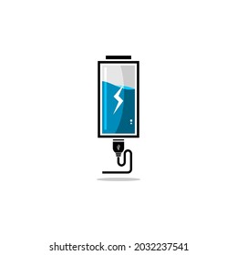 vector de icono de agua azul y batería