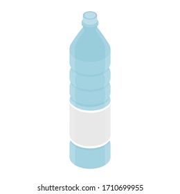 Blue water bottle isometric view isolated on white background. Vector. Isometric view