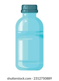 Blue water bottle with purified liquid icon isolated