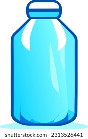 Ilustración vectorial de botella de agua azul.