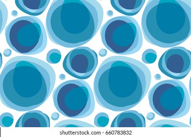 blue water bubble natural form decorative background. vector seamless pattern for surface design, fabric, wrapping paper