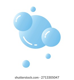 Burbujas de agua azul elemento de dibujos animados