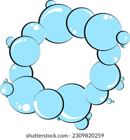 Blue water bubbles simple design
