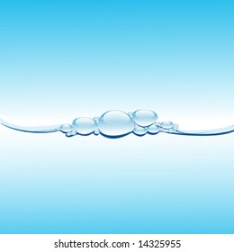 Blue water with bubbles vector illustration