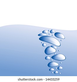 Blue water with bubbles vector illustration