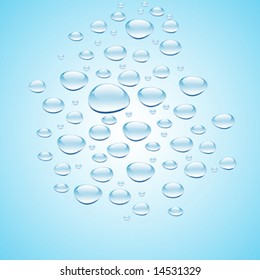 Blue water with bubbles vector illustration
