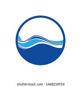 Blue Water Circle Vector Logo