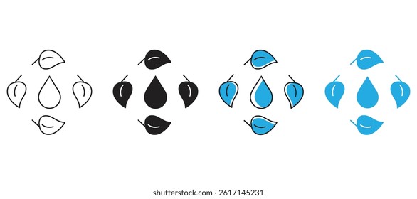 Blue Water and Circular Green Leaf Symbol Combination