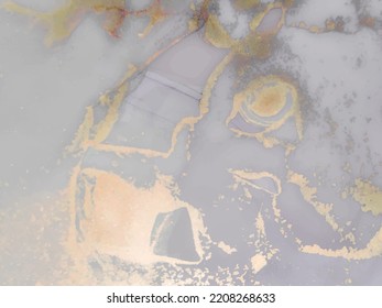Blue Water Color Marble. Gold Ink Paint. Gold Alcohol Ink Marble. Vector Abstract Painting. Fluid Vector Pattern. Blue Marble Watercolor. Lilac Alcohol Ink Background. Lavender Gradient Background.