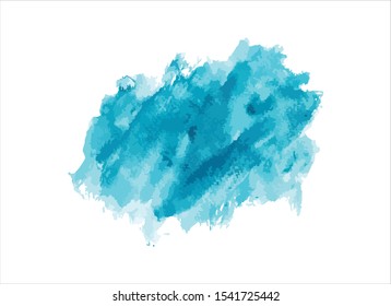 blue water color paint stroke background vector