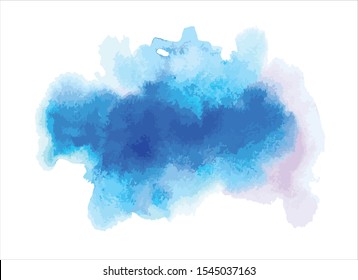 Blue Water Color Paint Stroke Background Vector