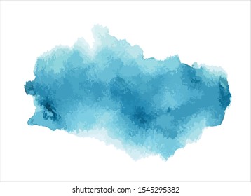 blue water color paint stroke background vector