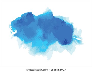 blue water color paint stroke background vector