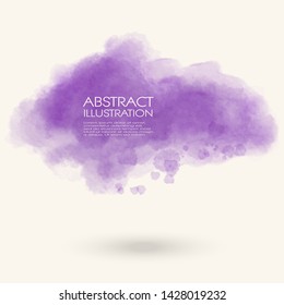 Blue water color splash. soft abstract background. Watercolor vector illustration.